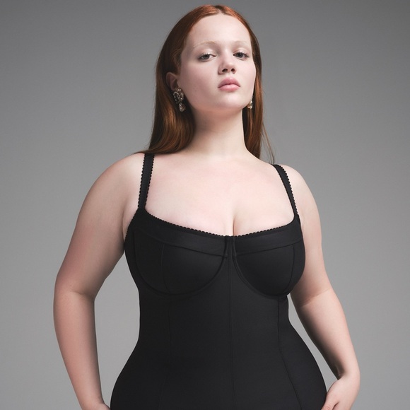 SOLD‼️Skims x Dolce & Gabbana Collab: Onyx Body Dress; Black Bustier Midi Dress - Picture 10 of 11